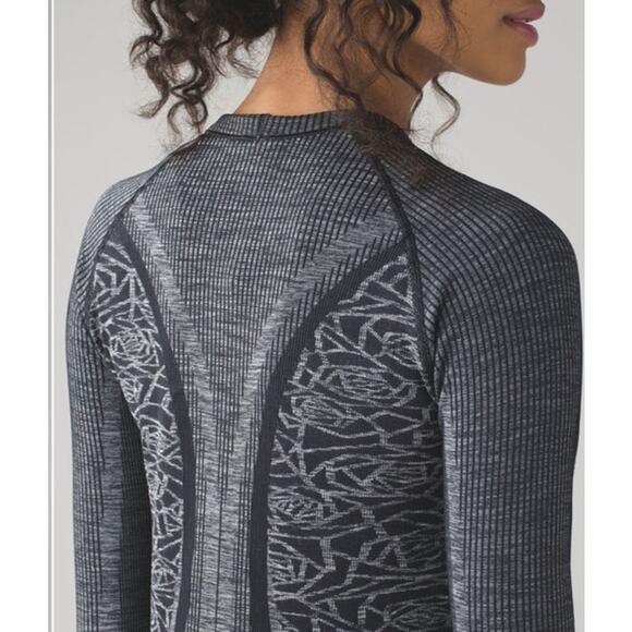 Lululemon Rest Less Pullover Gray Heathered Black Seamless Long Sleeve M/L - Picture 15 of 15